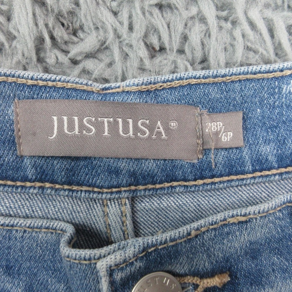 JustUSA Jeans Womens 28P/6P Blue Mid Rise Cargo Wide Leg Relaxed Denim 29x28* - Picture 12 of 16